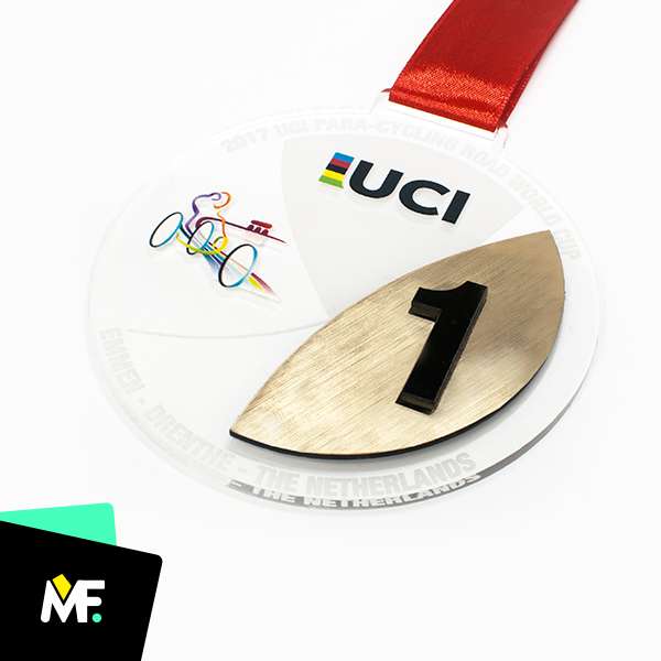 Medals Sport Cycling Colourless Cycling Gold Laminate Medals One-sided Plexiglass Premium Round Sport 