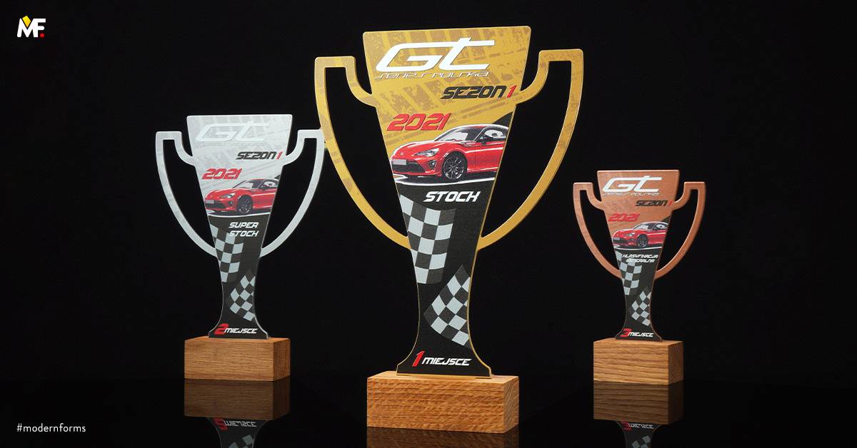 Trophies Sport Motosport Gold One-sided Standard Standard Steel Wood 