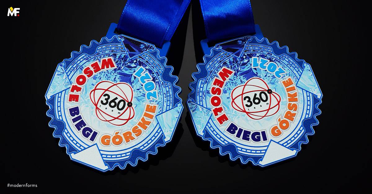 Medals Sport Running Blue Custom One-sided Premium Steel 