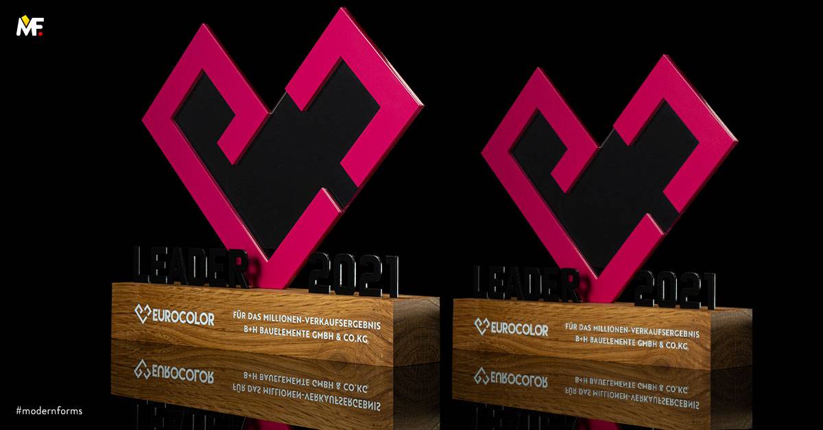 Trophies Commemorative Outstanding achievements Cut outs One-sided Pink Premium Steel Wood 