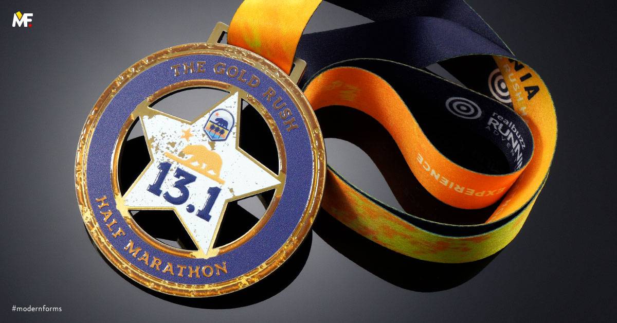 Medals Sport Running Cut outs Gold One-sided Premium Stainless steel 