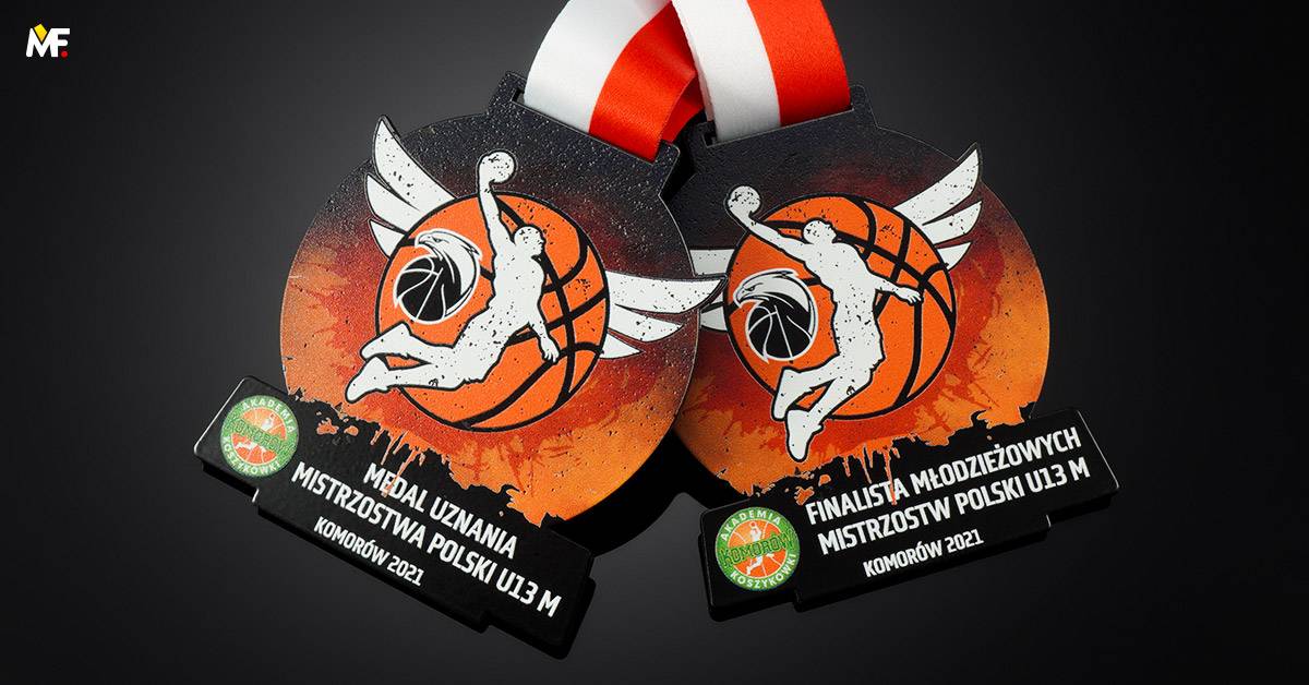 Medals Sport Basketball Black Custom One-sided Premium Steel 