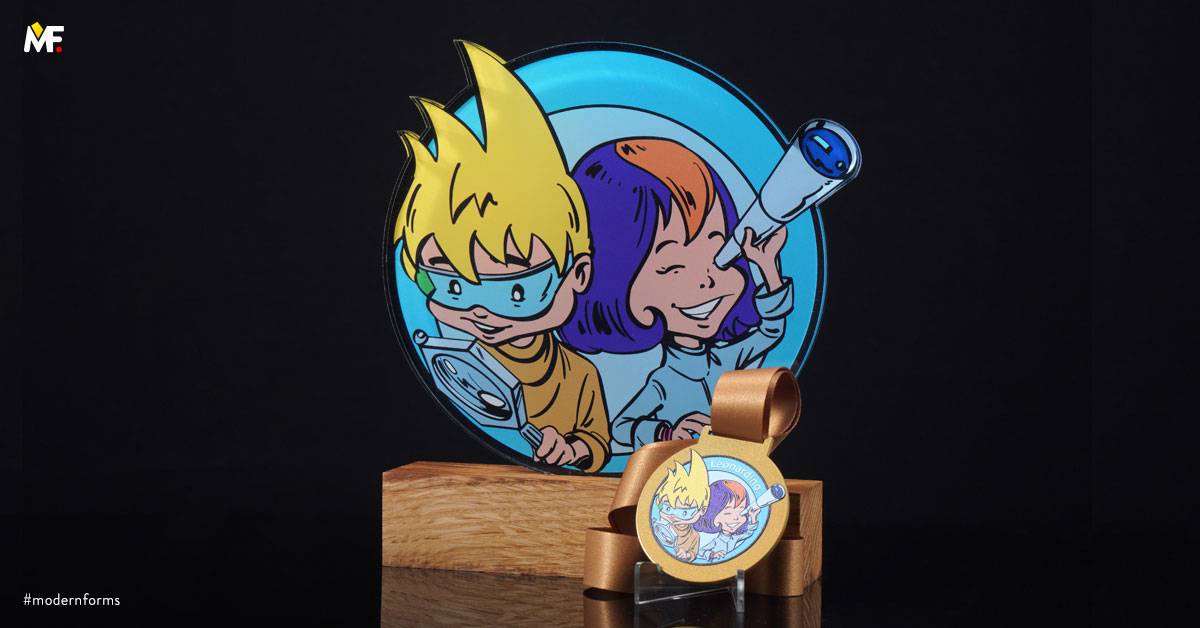 Trophies Commemorative For children Plexiglass Premium Stainless steel Wood 