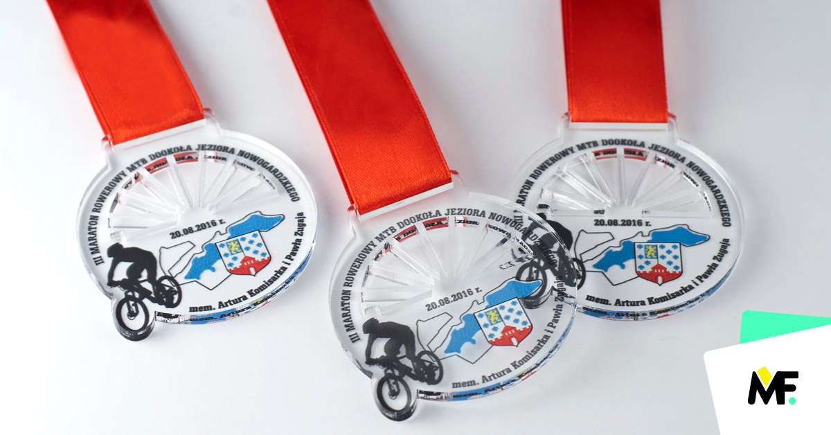 Medals Sport Cycling Colourless Cycling Medals One-sided Plexiglass Premium Round Sport 