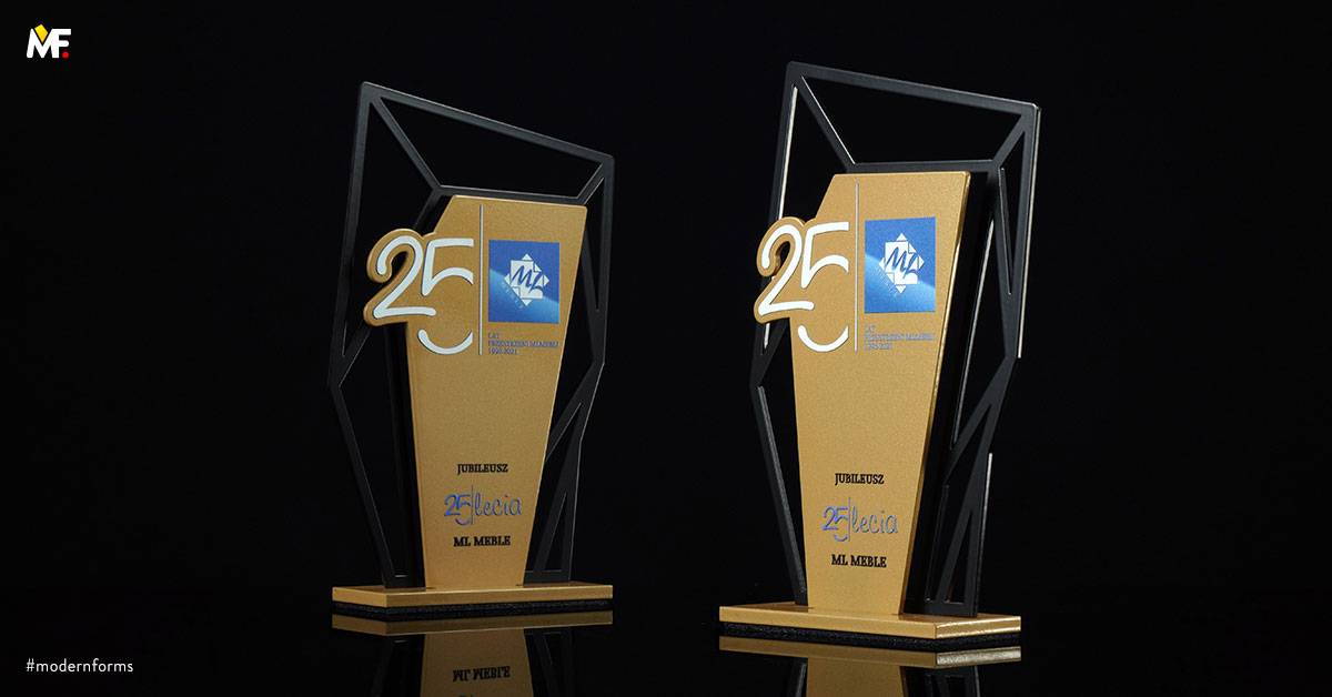 Trophies Commemorative Jubilees, anniversaries Black Cut outs Gold One-sided Premium Steel 
