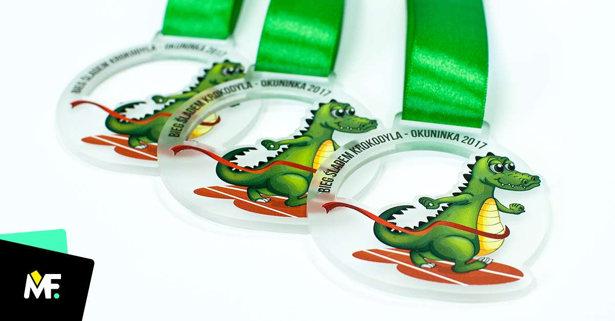 Medals Sport Running Medals One-sided Plexiglass Premium Round Running Satin Sport 