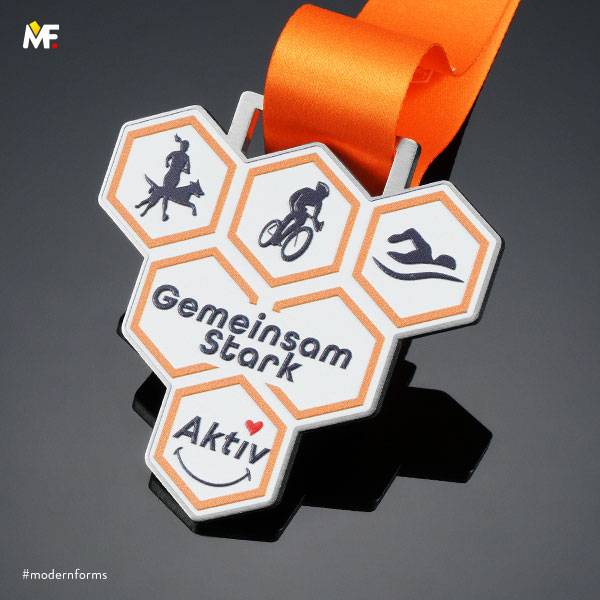 Medale Sportowe Triathlon Jednostronny Niestandardowy Premium Srebrny Stal nierdzewna 