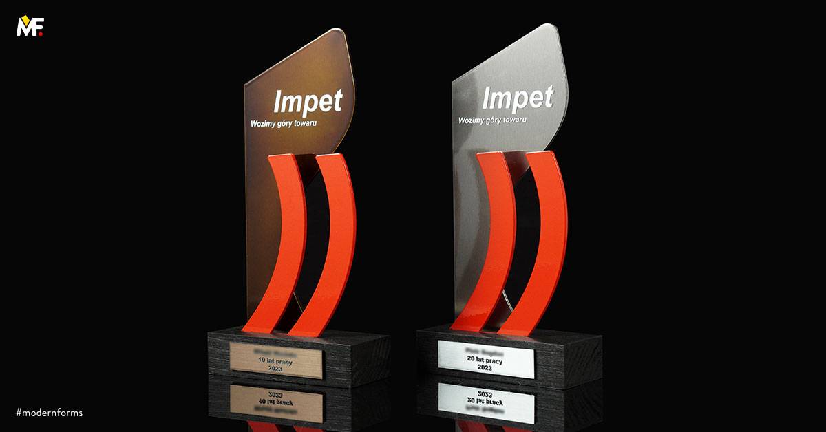 Trophies Commemorative For the employee, for the employer Brown Custom Gold Premium Silver Stainless steel Wood 