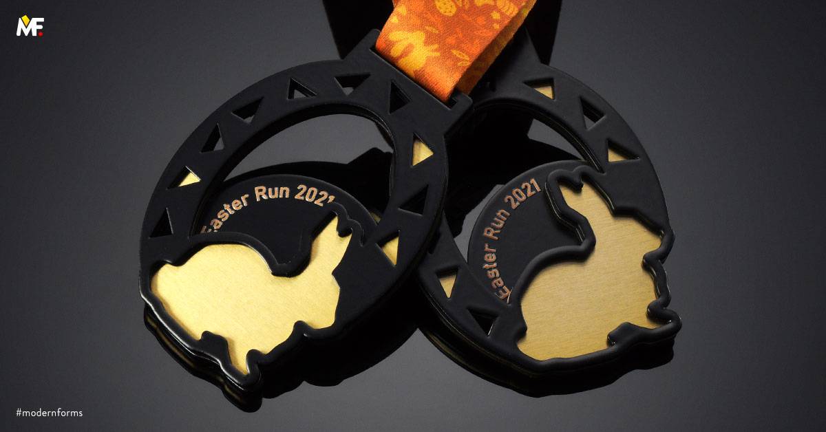 Medals Sport Running Black Cut outs Exclusive Gold One-sided Stainless steel Steel 