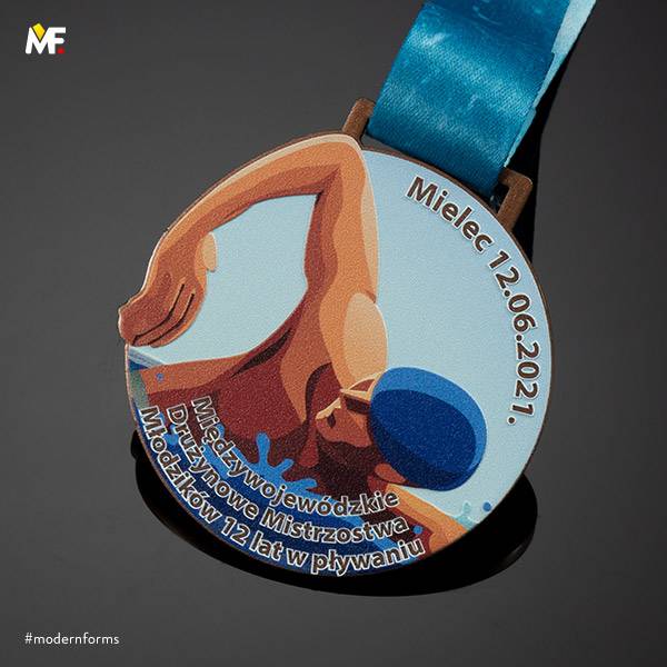 Medale Sportowe Pływanie Brązowy Jednostronny Niestandardowy Premium Srebrny Stal 