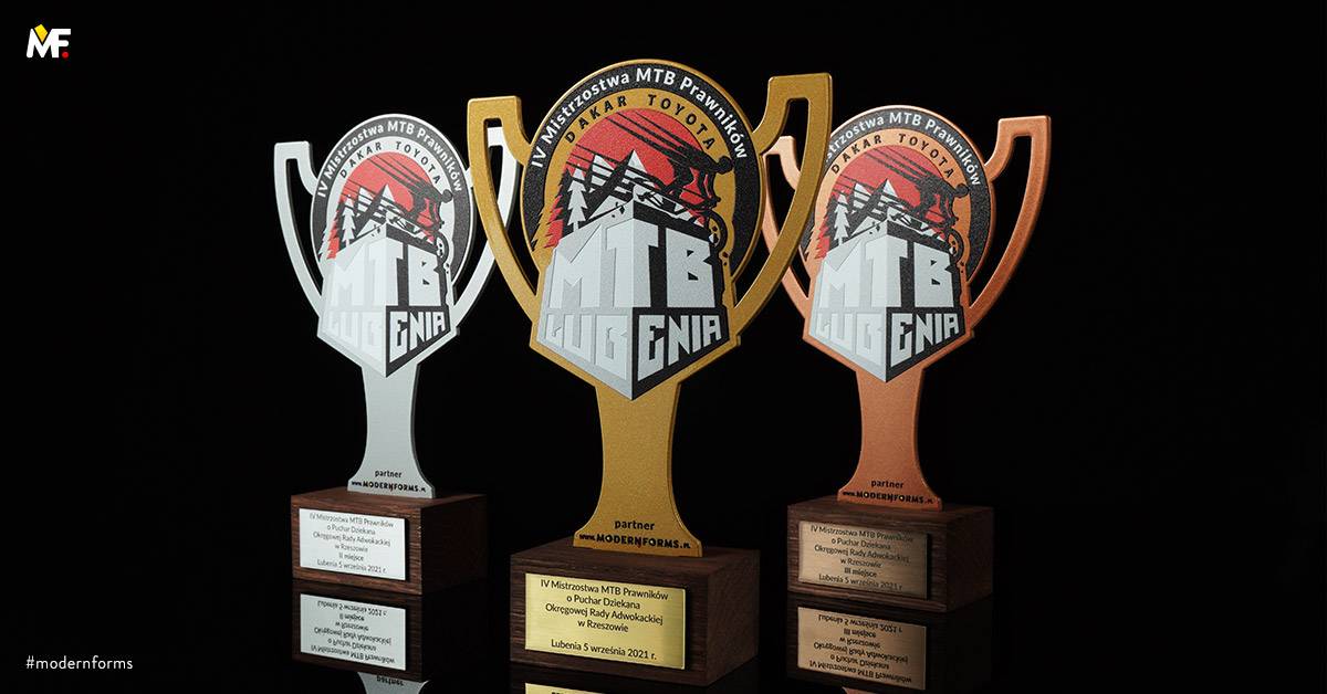 Trophies Sport Cycling Brown Cut outs Gold One-sided Premium Silver Steel Wood 