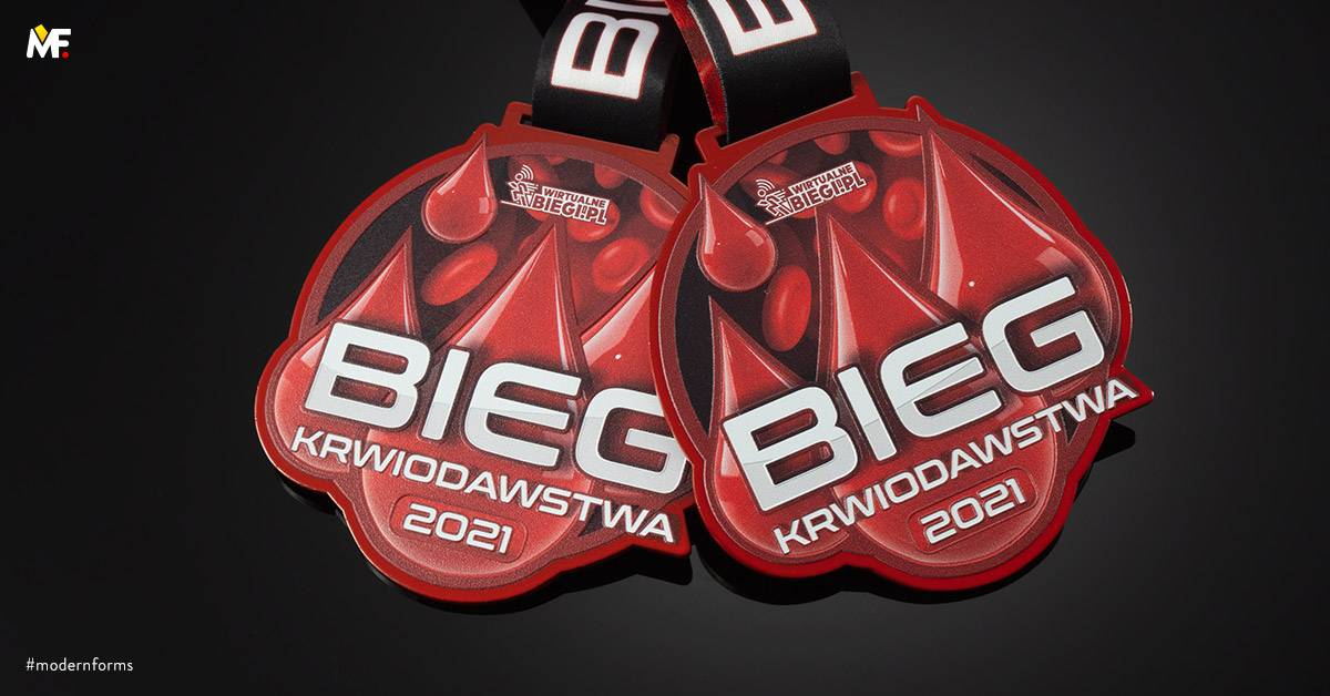 Medals Sport Running Custom One-sided Premium Red Steel 