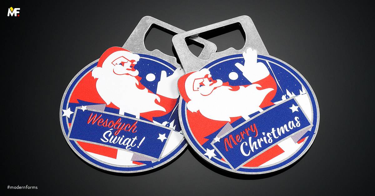 Bottle openers Commemorative Christmas Custom One-sided Premium Silver Stainless steel 