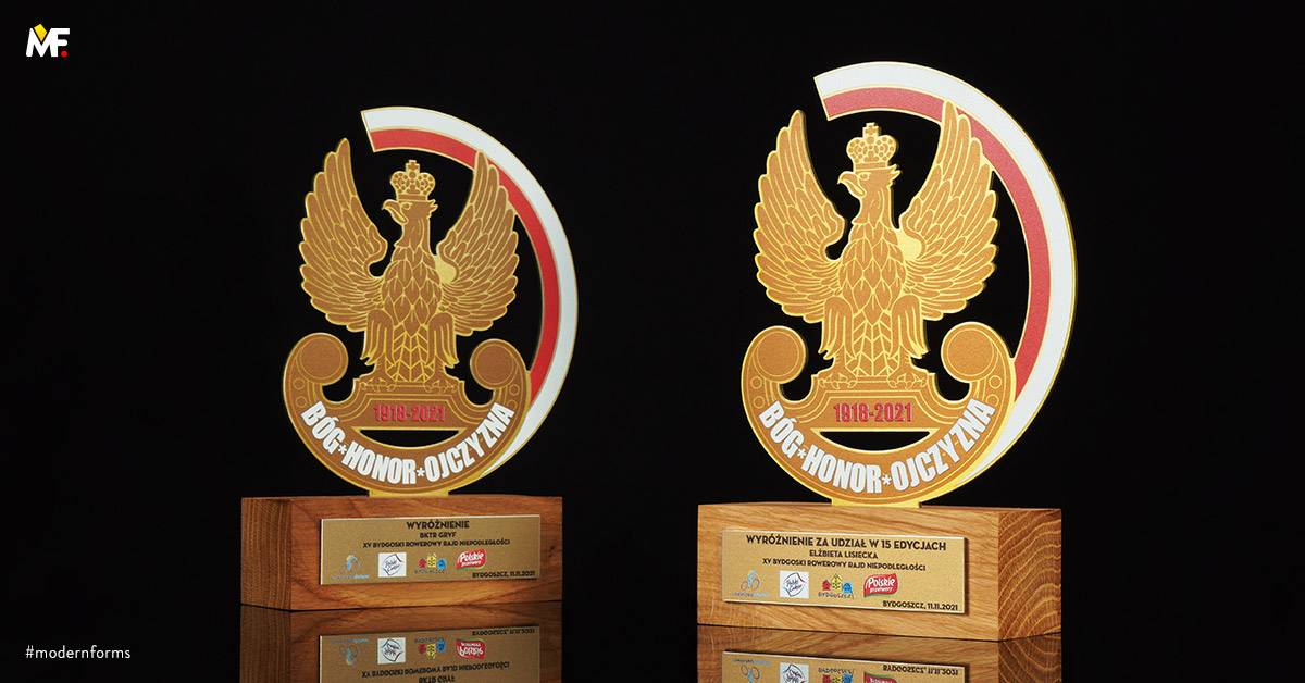 Trophies Commemorative Patriotic Cut outs Gold One-sided Premium Stainless steel Wood 