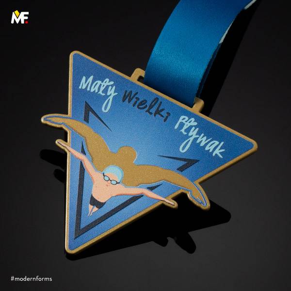 Medale Sportowe Pływanie Brązowy Jednostronny Niestandardowy Premium Srebrny Stal Złoty 