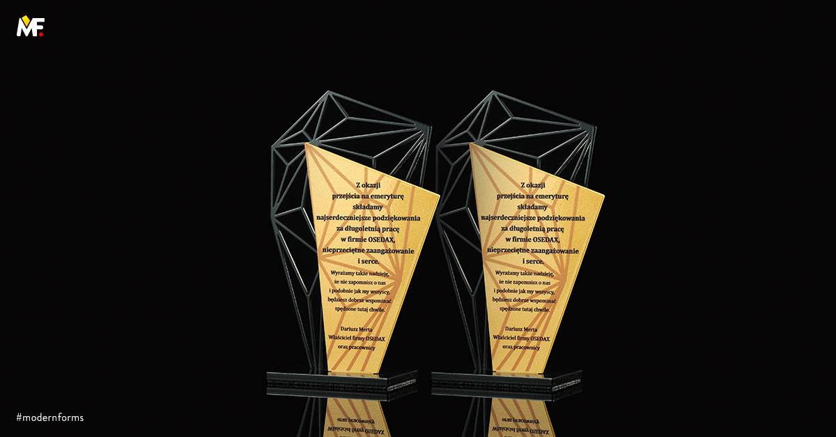 Trophies Commemorative Thanks, Congratulations Black Cut outs Gold One-sided Premium Steel 