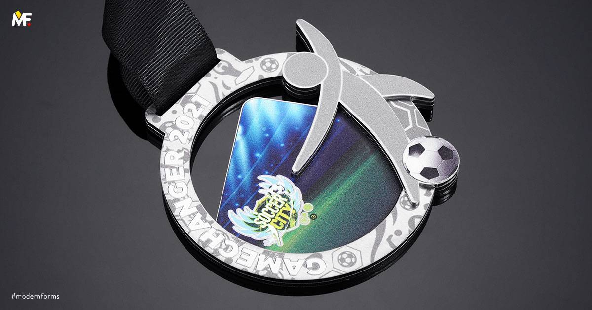 Medals Sport Football Cut outs Double-sided Premium Silver Stainless steel 