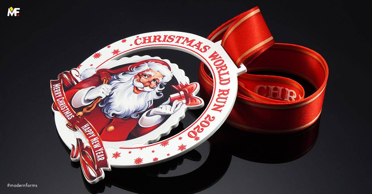 Medals Commemorative Christmas Cut outs Exclusive One-sided Steel White 