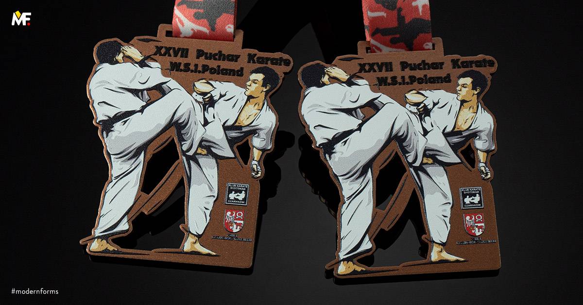 Medals Sport Martial arts Brown Cut outs One-sided Premium Steel 