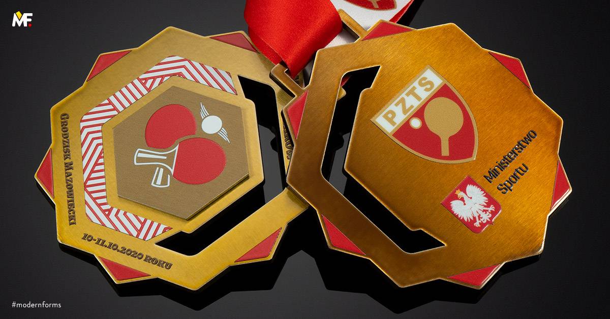 Medals Sport Table tennis Brown Cut outs Double-sided Exclusive Gold Silver Stainless steel 