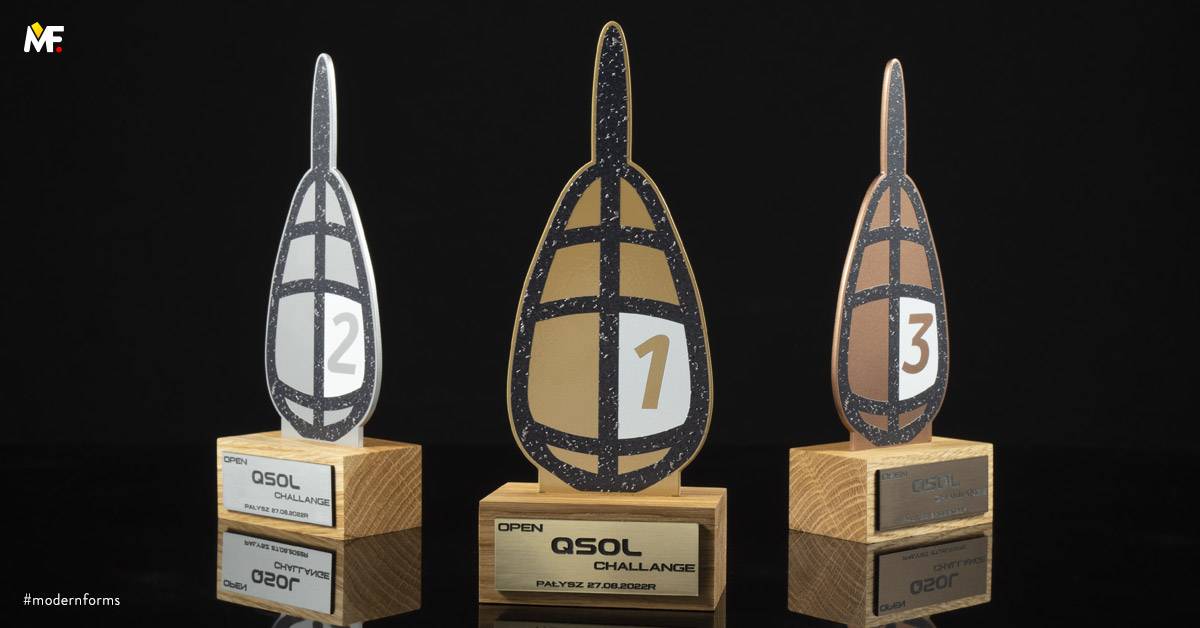 Trophies Sport Fishing Brown Gold Premium Silver Steel Wood 