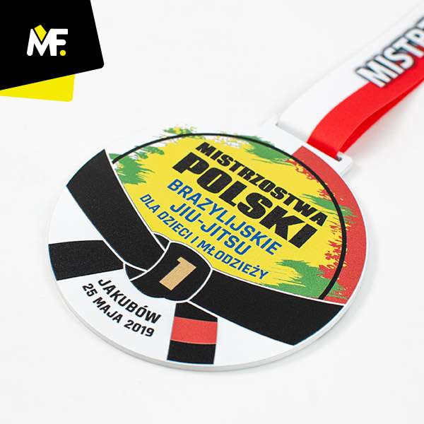 Medals Sport Martial arts Black steel Double-sided Martial arts Medals Premium Round Sport White 