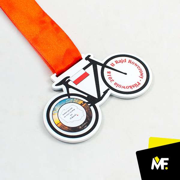 Medals Sport Cycling Black steel Custom Cycling Medals One-sided Premium Sport White 