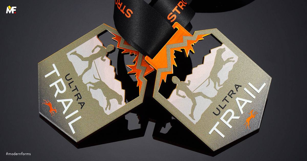 Medals Sport Running Cut outs One-sided Orange Premium Stainless steel 