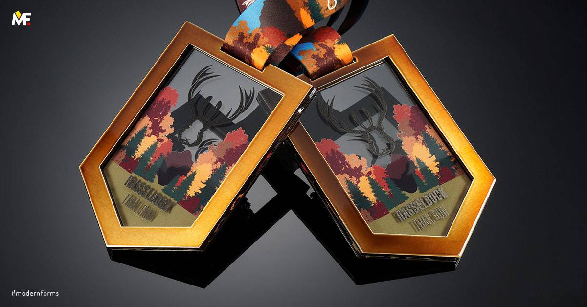 Medals Sport Running Brown Custom Exclusive One-sided Plexiglass Stainless steel 