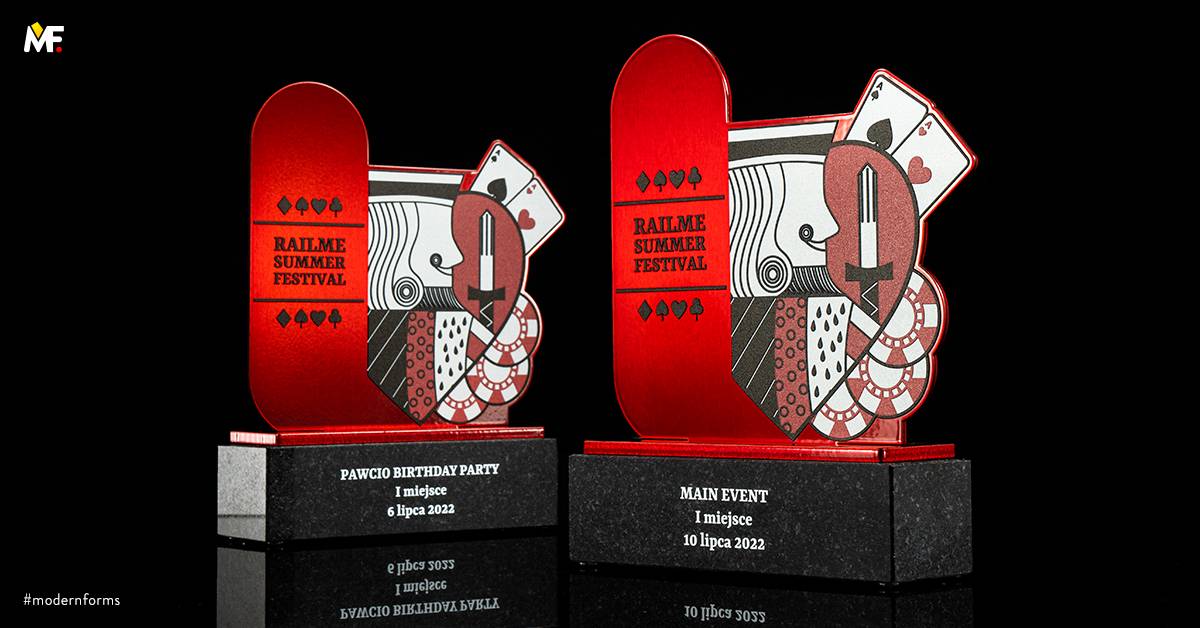 Trophies Sport Card games and other Granite Premium Red Stainless steel 