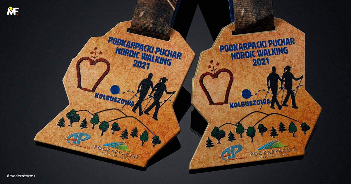 Medals Sport Nordic walking Custom Gold One-sided Premium Steel 