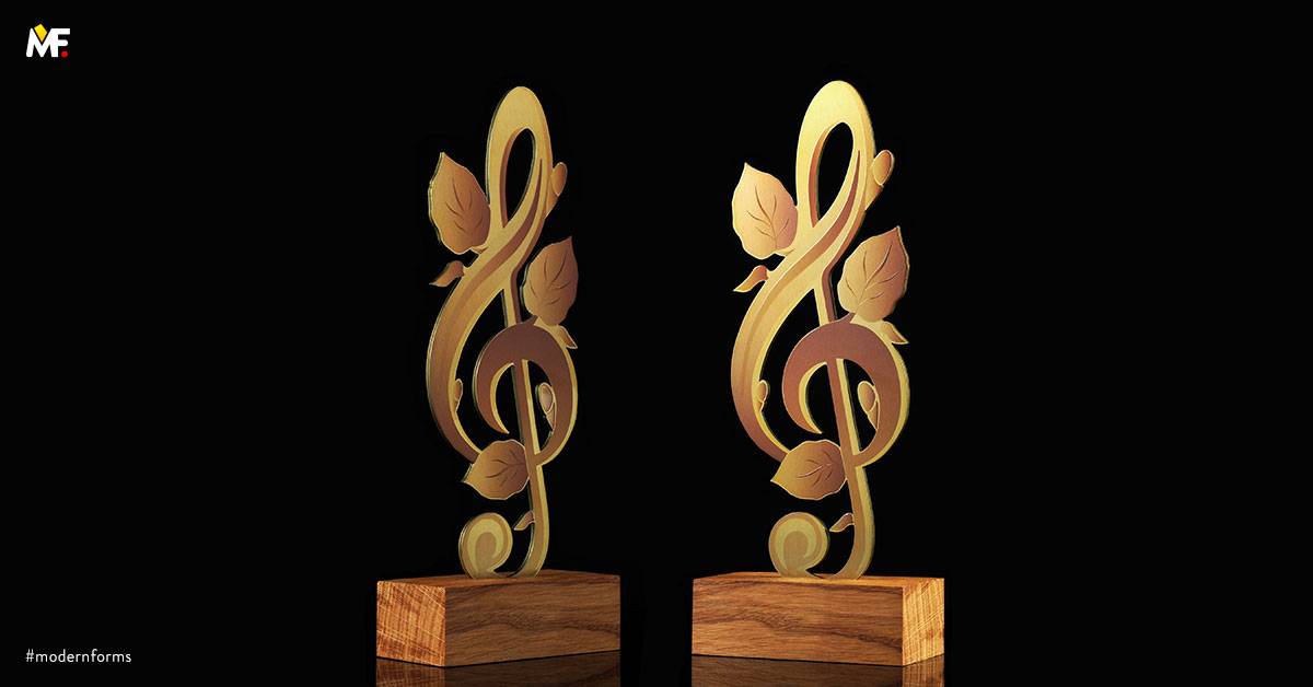 Trophies Commemorative Special awards Cut outs Gold One-sided Premium Stainless steel Wood 
