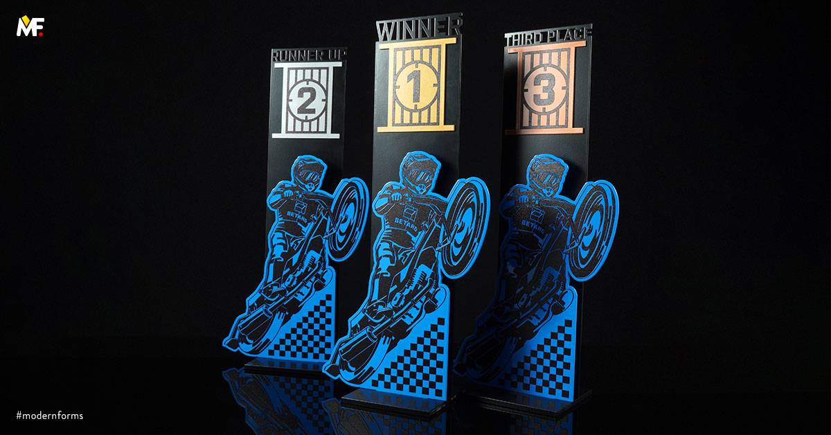 Trophies Sport Motosport Black Blue Brown Gold Plexiglass Premium Silver Steel 