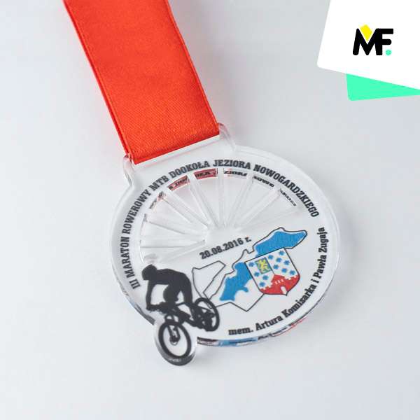 Medals Sport Cycling Colourless Cycling Medals One-sided Plexiglass Premium Round Sport 