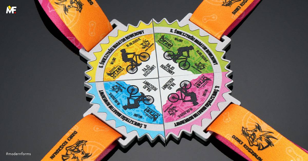 Medals Sport Cycling One-sided Premium Puzzle Silver Steel 