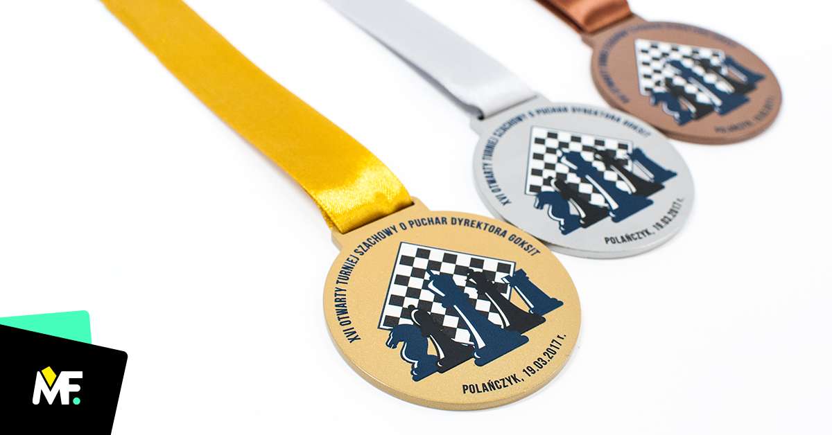 Medals Sport Chess Black steel Chess Gold Medals One-sided Premium Round Sport 