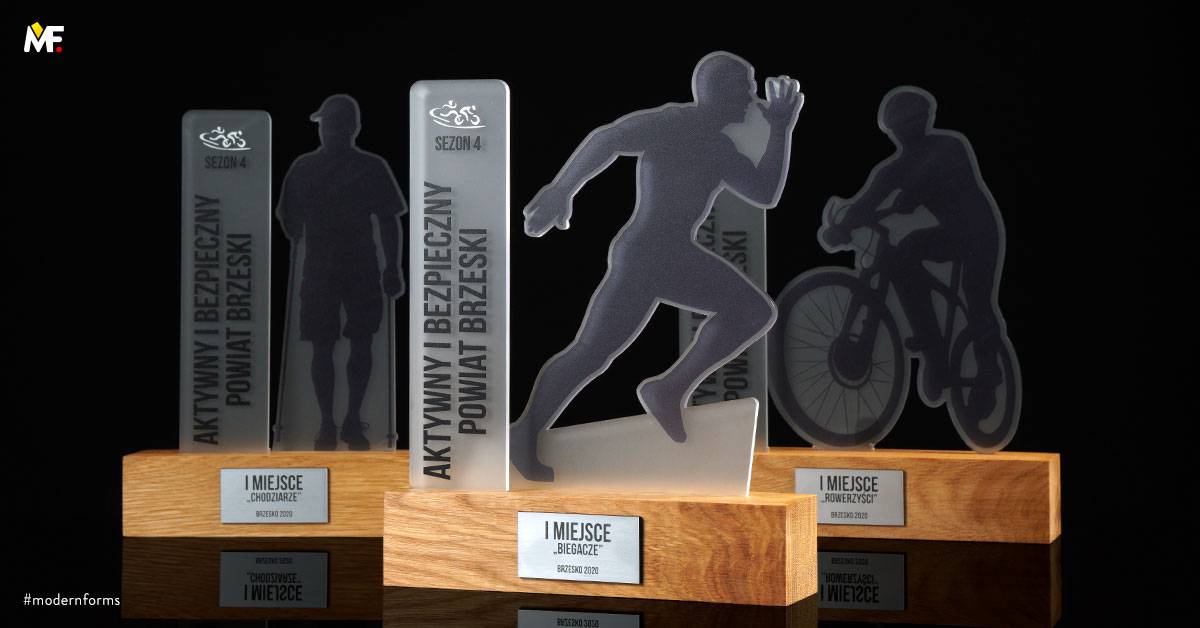 Trophies Sport Running Custom Plexiglass Standard Wood 
