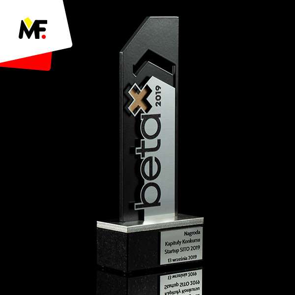 Trophies Black Black steel Custom Granite Premium Silver Trophies 